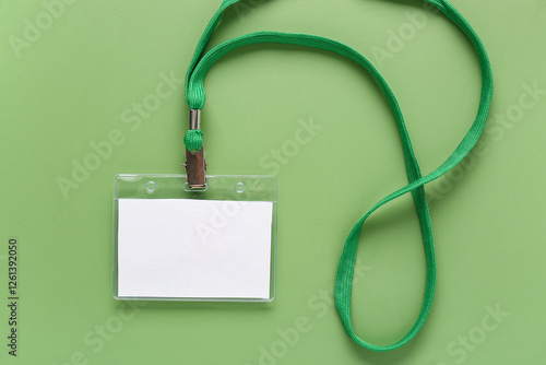 Blank badge with lanyard on...