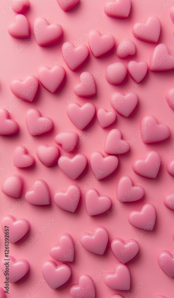 Pink Heart Shapes on Soft Pink Background for Romantic Themes Pink Heart Shapes on Soft Pink Background for Romantic Themes