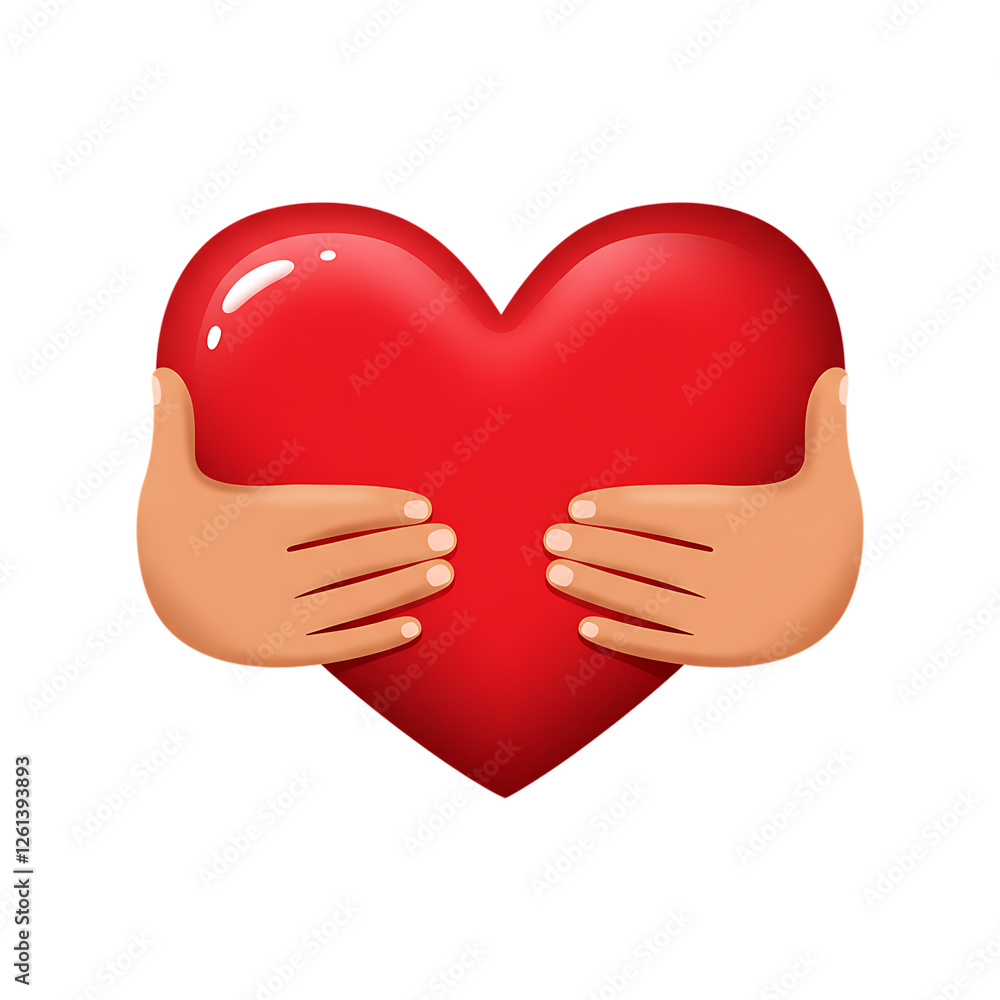 Two hands holding a red heart isolated on a transparent background. Charity. Valentine's Day. Vector illustration Two hands holding a red heart isolated on a transparent background. Charity. Valentine's Day. Vector illustration