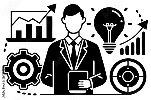  Modern Digital Business & Creative Design – Vector Illustration & Clipart, Modern digital business and creative design vector illustrations for branding, marketing, and web.
