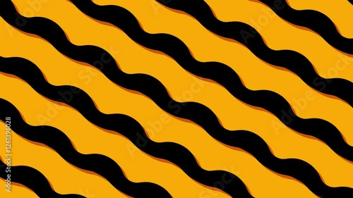 Abstract Wavy Lines on Orange Background