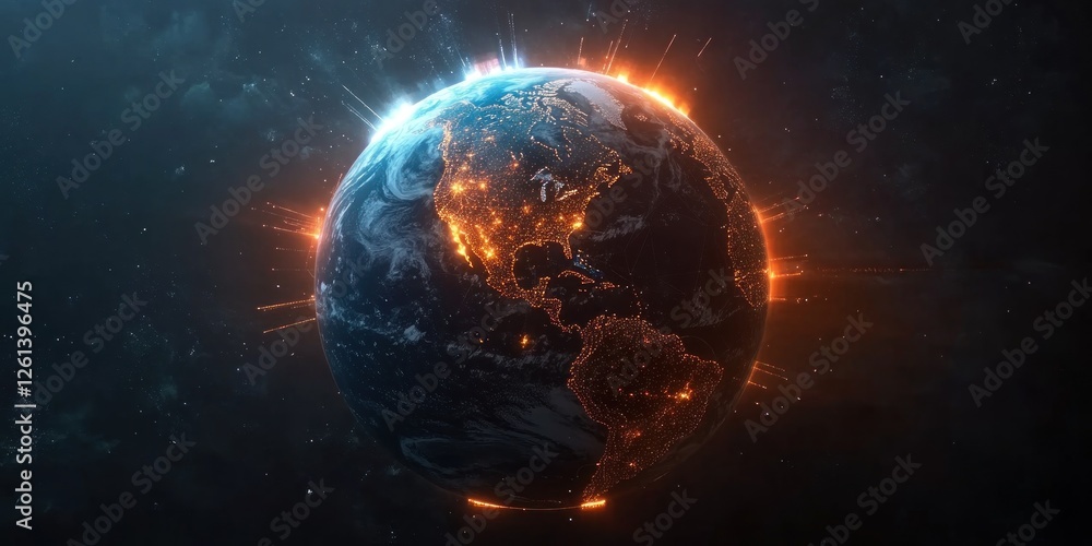 Digital Earth: A Glowing Orb of Connectivity Digital Earth: A Glowing Orb of Connectivity