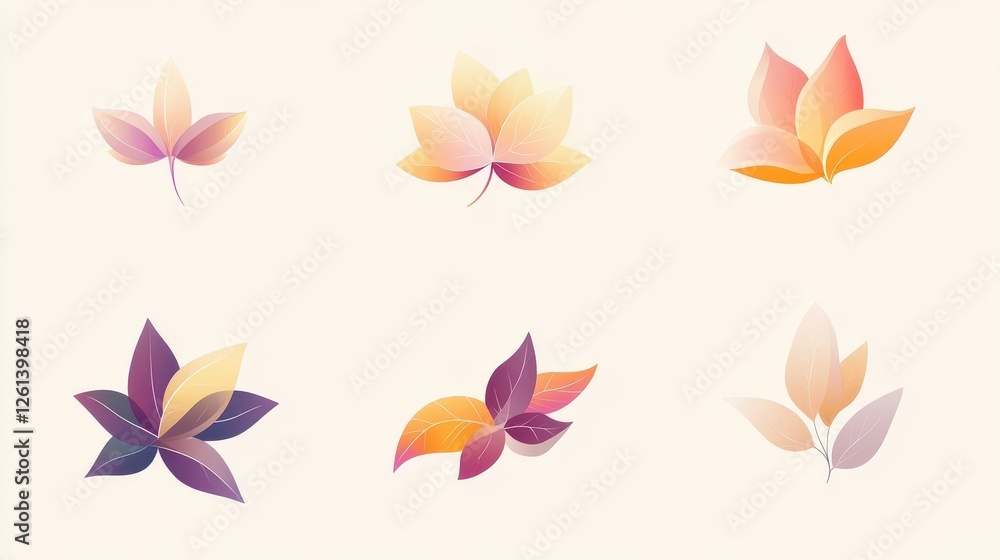 Floral Logo Design Collection with Elegant Abstract Flower Ornaments Floral Logo Design Collection with Elegant Abstract Flower Ornaments