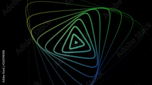 Concentric Triangular Pattern on Black Background