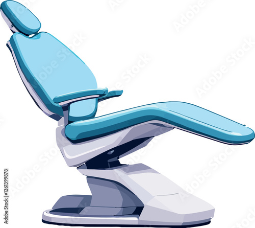 Vsai modern light blue and white dentist chair illustration on white background