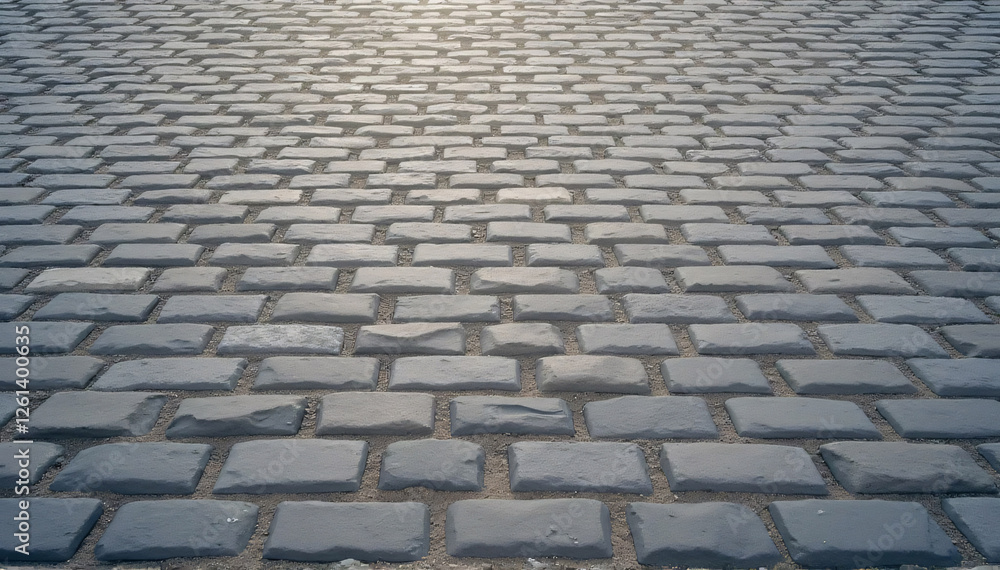 Smooth texture of a gray cobblestone wall or road backdrop. A path or pathway with a repeating surface pattern of tileable, gritty natural rock and stone. A 3D representation of a construction backgro Smooth texture of a gray cobblestone wall or road backdrop. A path or pathway with a repeating surface pattern of tileable, gritty natural rock and stone. A 3D representation of a construction backgro