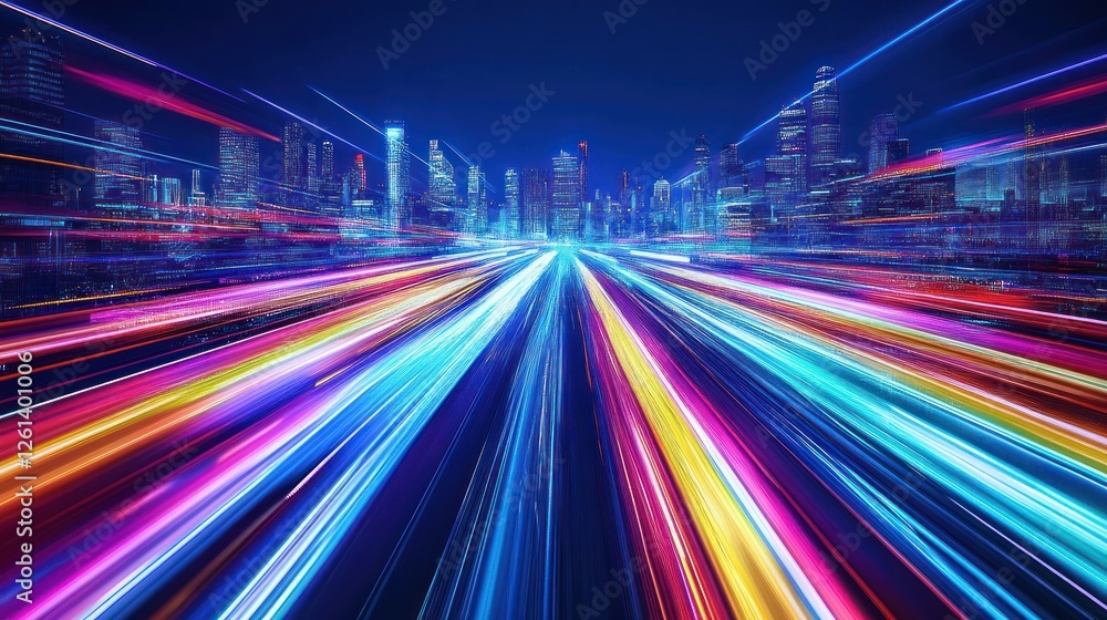 Obraz premium Cityscape Night Speed Motion Blur
