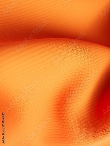 Macro shot capturing the textured surface of orange viscose fabric, with a soft blur achieved through a shallow depth of field. photo