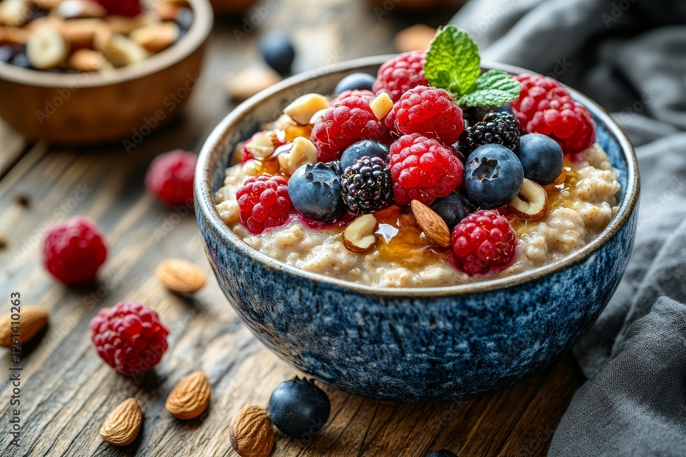 Healthy berry oatmeal breakfast bowl Healthy berry oatmeal breakfast bowl