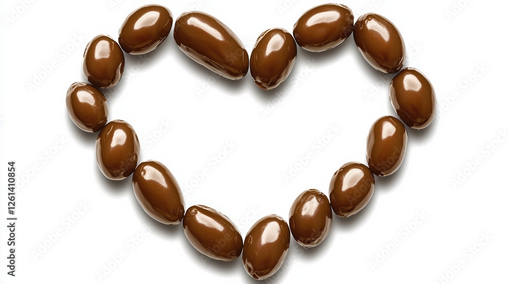Creating a heart shape with chocolate candies kitchen food art indoor close-up love and dessert concept Creating a heart shape with chocolate candies kitchen food art indoor close-up love and dessert concept