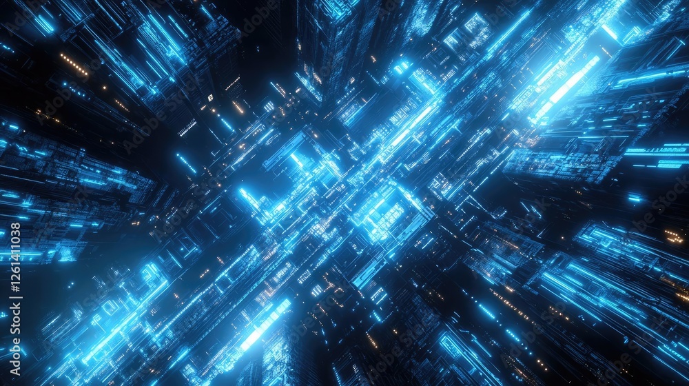 Blue Circuit Board Technology Background for Engineering Concepts Blue Circuit Board Technology Background for Engineering Concepts