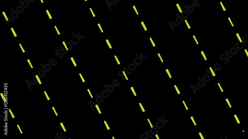 Diagonal Yellow Dashed Lines on Black Background