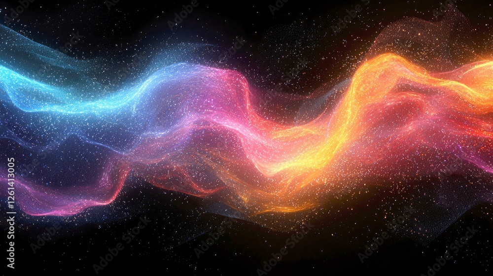 Cosmic Waves: A vibrant abstract space art background with swirling nebulae, stars, and cosmic dust. Perfect for desktop or mobile. Cosmic Waves: A vibrant abstract space art background with swirling nebulae, stars, and cosmic dust. Perfect for desktop or mobile.