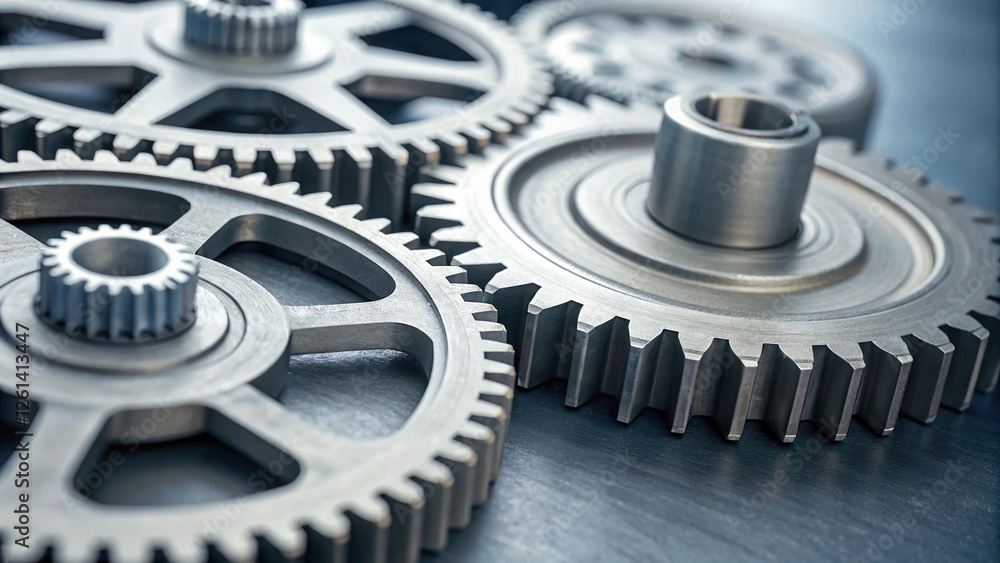 Intricate gears interlocking, showcasing mechanical precision and design Intricate gears interlocking, showcasing mechanical precision and design