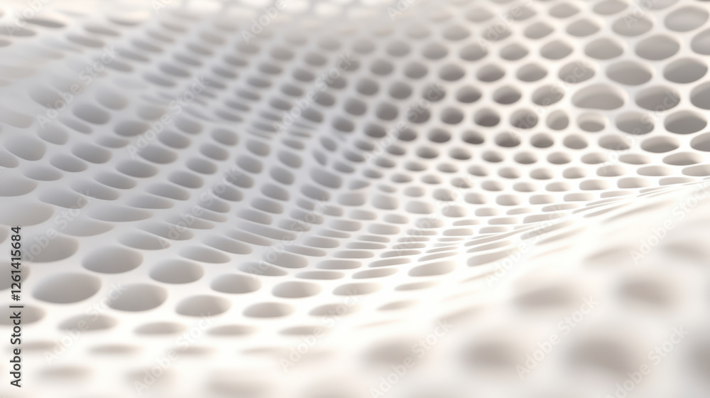 Naklejka premium 3D rendering of textured surface with hexagonal pattern, creating soft glow effect. design showcases depth and dimension, ideal for modern backgrounds