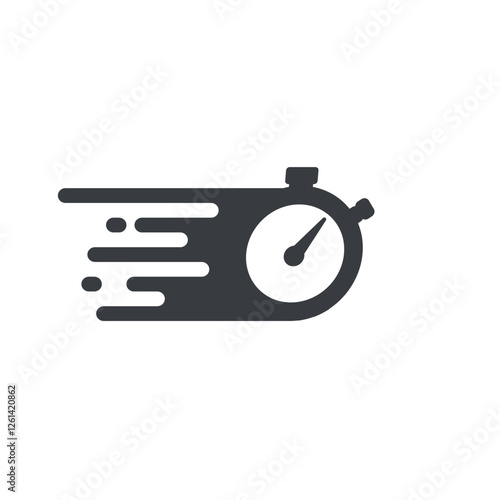 stopwatch flat design illustration vector, time efficiency, time management.