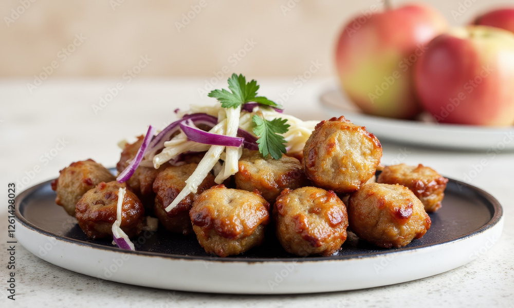 Honey-Chili Glazed Pork Belly Bites with Crisp Apple Slaw Honey-Chili Glazed Pork Belly Bites with Crisp Apple Slaw