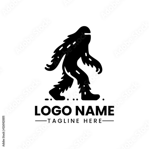 Yetty vector logo hand draw sasquatch simple vector logo illustration emblem logo Monochrome