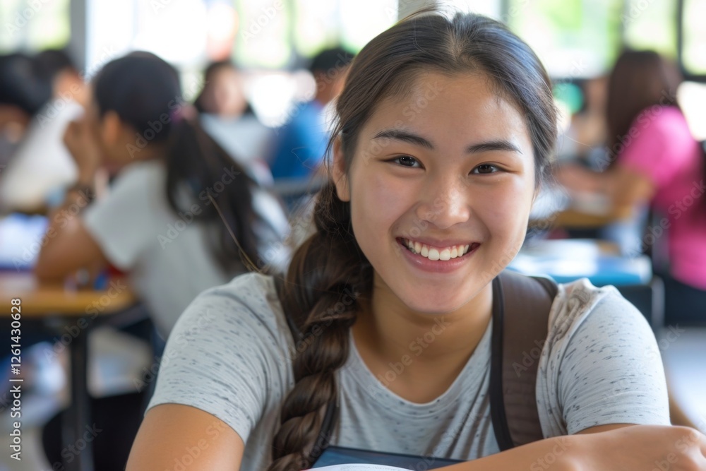 Smiling portrait of a young female student Smiling portrait of a young female student