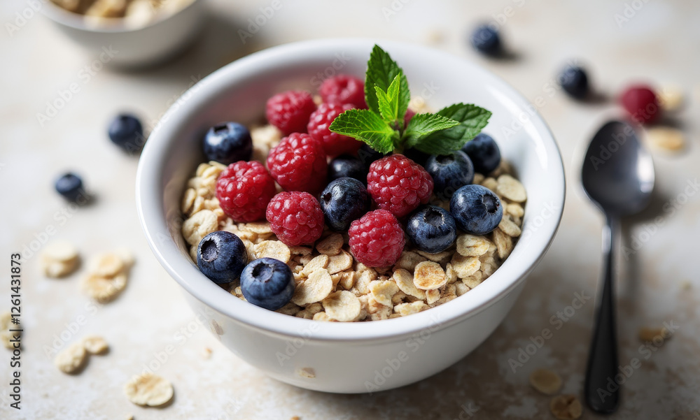 Healthy Herbed Oatmeal with Fresh Berries and Mint Healthy Herbed Oatmeal with Fresh Berries and Mint