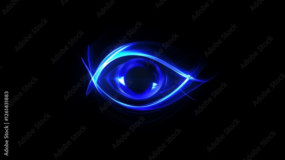 Bright blue glowing eye design with smooth curves and modern aesthetics captivating attention and sparking imagination in creative contexts Bright blue glowing eye design with smooth curves and modern aesthetics captivating attention and sparking imagination in creative contexts