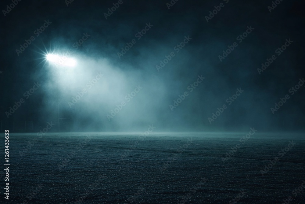 Dark, smoky scene lit by a single spotlight. Dark, smoky scene lit by a single spotlight.