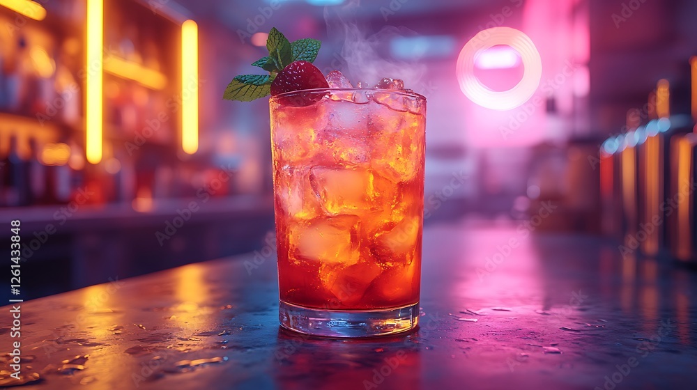 Refreshing homemade ice tea with vibrant citrus slices and ice cubes Picture Refreshing homemade ice tea with vibrant citrus slices and ice cubes Picture