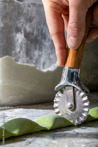 Culinary Precision: Handcrafting Fresh Green Pasta
