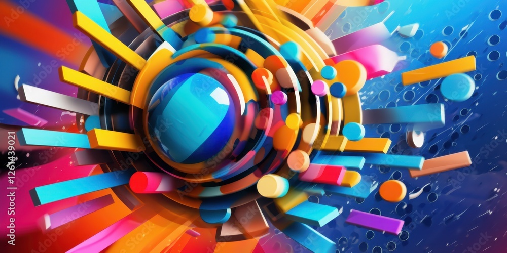 Vibrant Abstract Explosion of Colors and Shapes: A Dynamic Artistic Composition for Modern Aesthetics Vibrant Abstract Explosion of Colors and Shapes: A Dynamic Artistic Composition for Modern Aesthetics