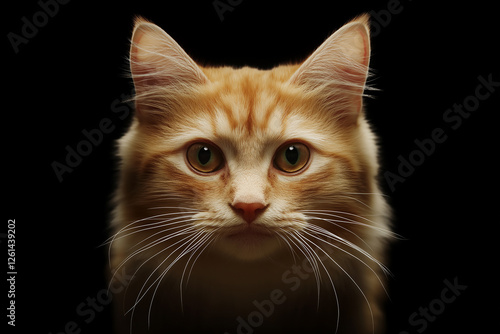 Maine Coon cat with adorable whiskers and expressive eyes in a closeup portrait