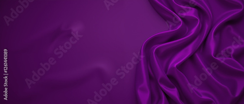 Purple satin fabric draped elegantly conveying a luxurious and serene mood representing Maundy Thursday in a soft, rich color palette with gentle folds and shadows