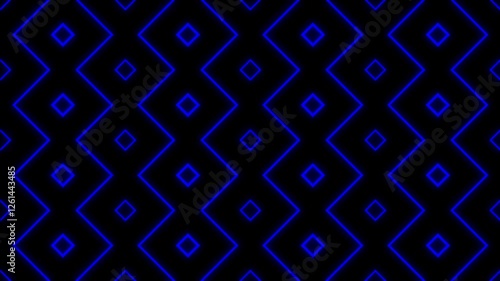 Vibrant Blue Geometric Pattern on Black Background