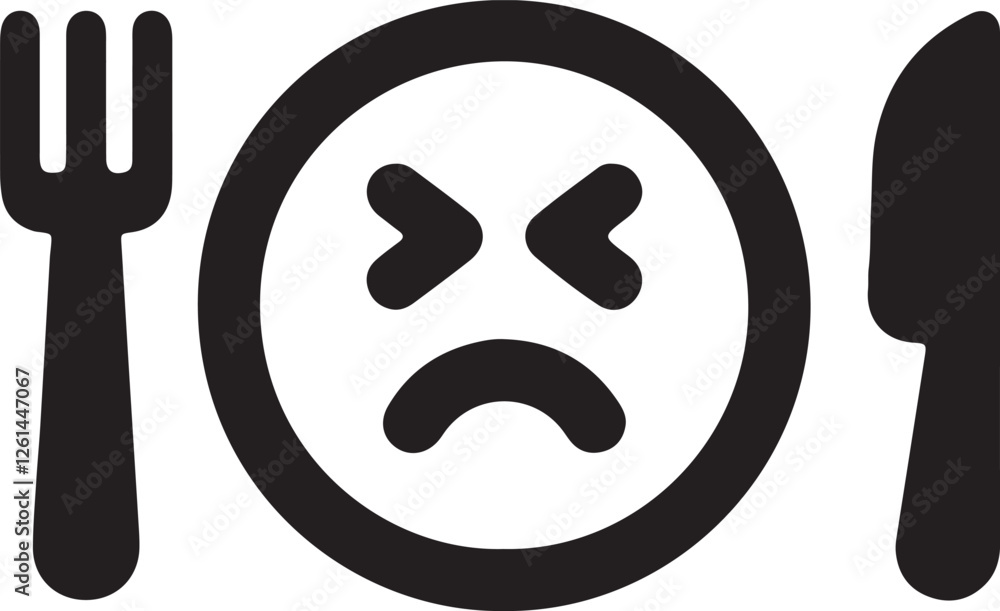 An illustration of a response to unpleasant food An illustration of a response to unpleasant food