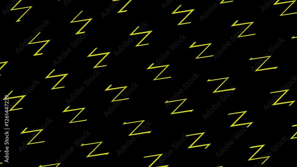 Yellow Zigzag Pattern on Black Background Yellow Zigzag Pattern on Black Background