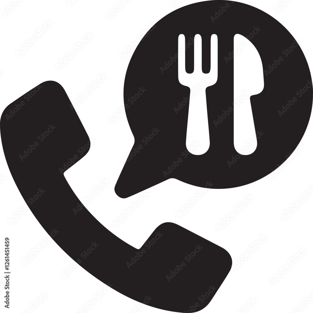 An illustration of placing a food order over the phone