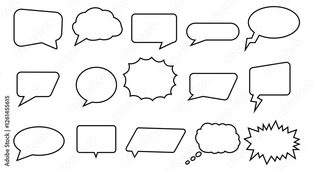 Obraz premium Collection of speech bubble icons with various shapes. Vector illustration