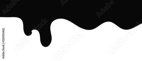 Black and silhouette liquid drop icon, flowing, oil dripping stain and Water drop icon, rain drop, ink drop icon. vector illustration.
