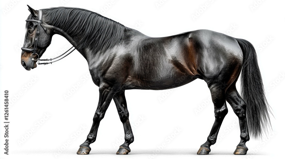 Obraz premium Majestic Black Horse: A Stunning Portrait of Equine Elegance