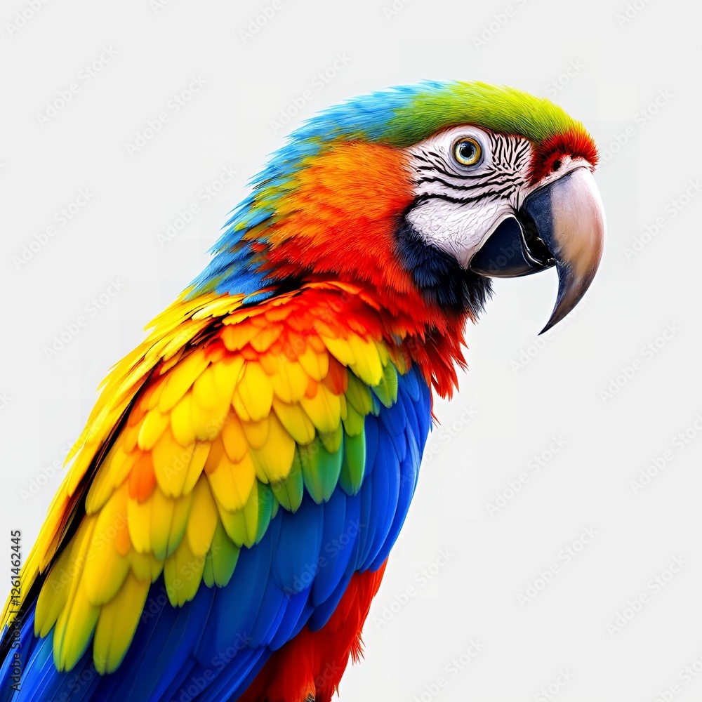 Fototapeta premium Isolated Macaw in isolated white background