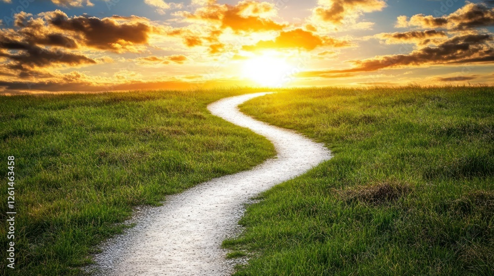 Sunset Path to Hope: A Journey Towards Brighter Days Sunset Path to Hope: A Journey Towards Brighter Days