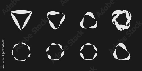 Abstract shapes. Vector shapes in dark background.