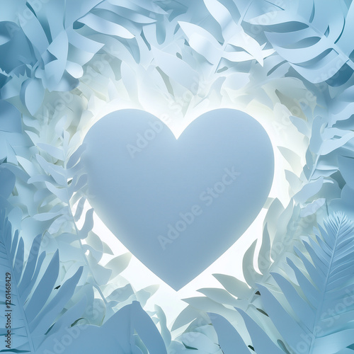 heart and forest 3D paper art