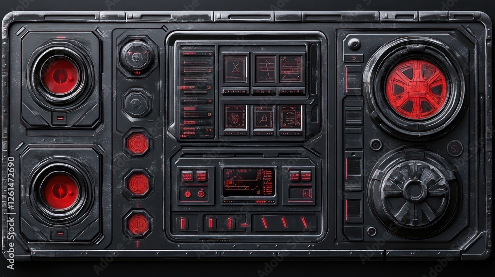 Fototapeta premium Futuristic Control Panel: Sci-Fi Interface Design