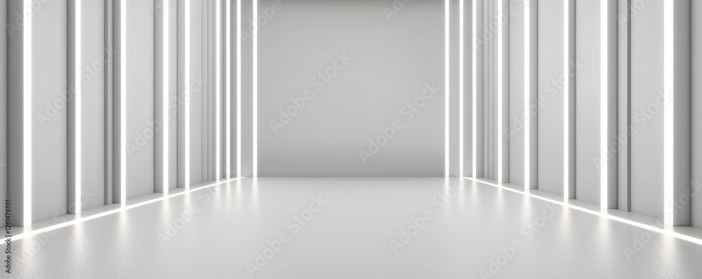Fototapeta premium Modern Minimalist Interior Space with Ambient Lighting Design