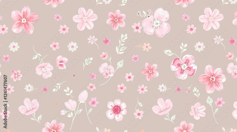A whimsical seamless pattern of hand-drawn florals in pastel pinks, lavenders, and mint greens, utilizing a watercolor effect with soft edges and a slightly loose, painterly style, ide. A whimsical seamless pattern of hand-drawn florals in pastel pinks, lavenders, and mint greens, utilizing a watercolor effect with soft edges and a slightly loose, painterly style, ide.
