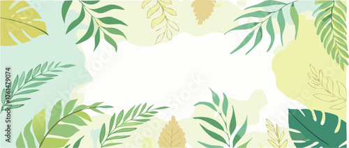 Floral decorative pattern with different flowers and plants, summer design, vector background.