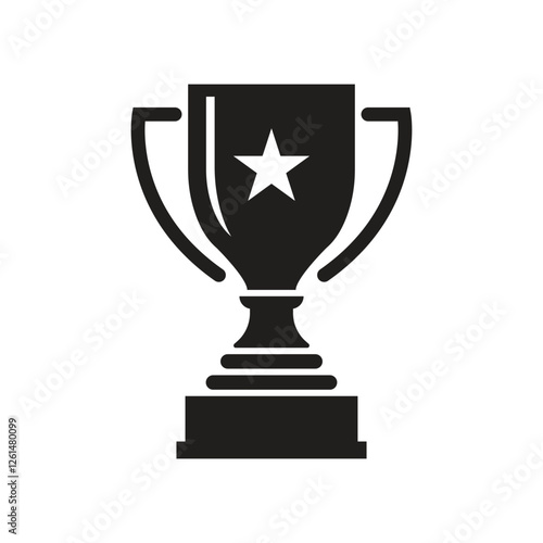 Vector Trophy Icon Silhouette. Trophy Symbol