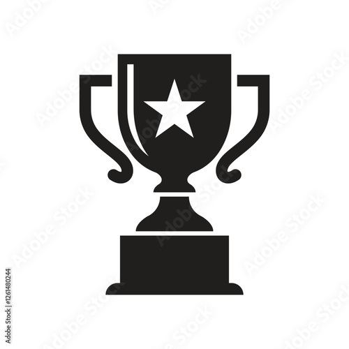 Vector Trophy Icon Silhouette. Trophy Symbol