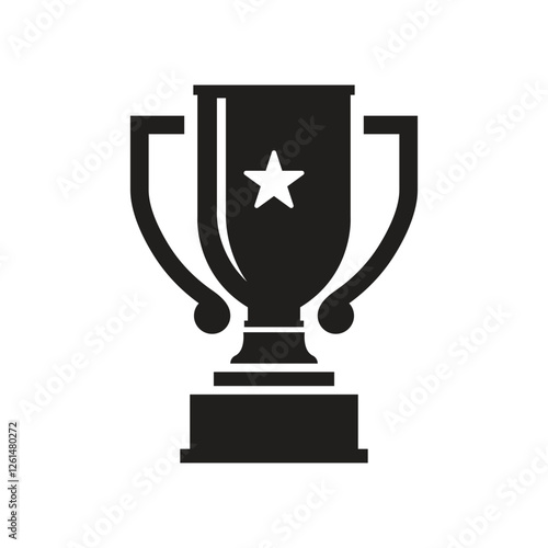 Vector Trophy Icon Silhouette. Trophy Symbol