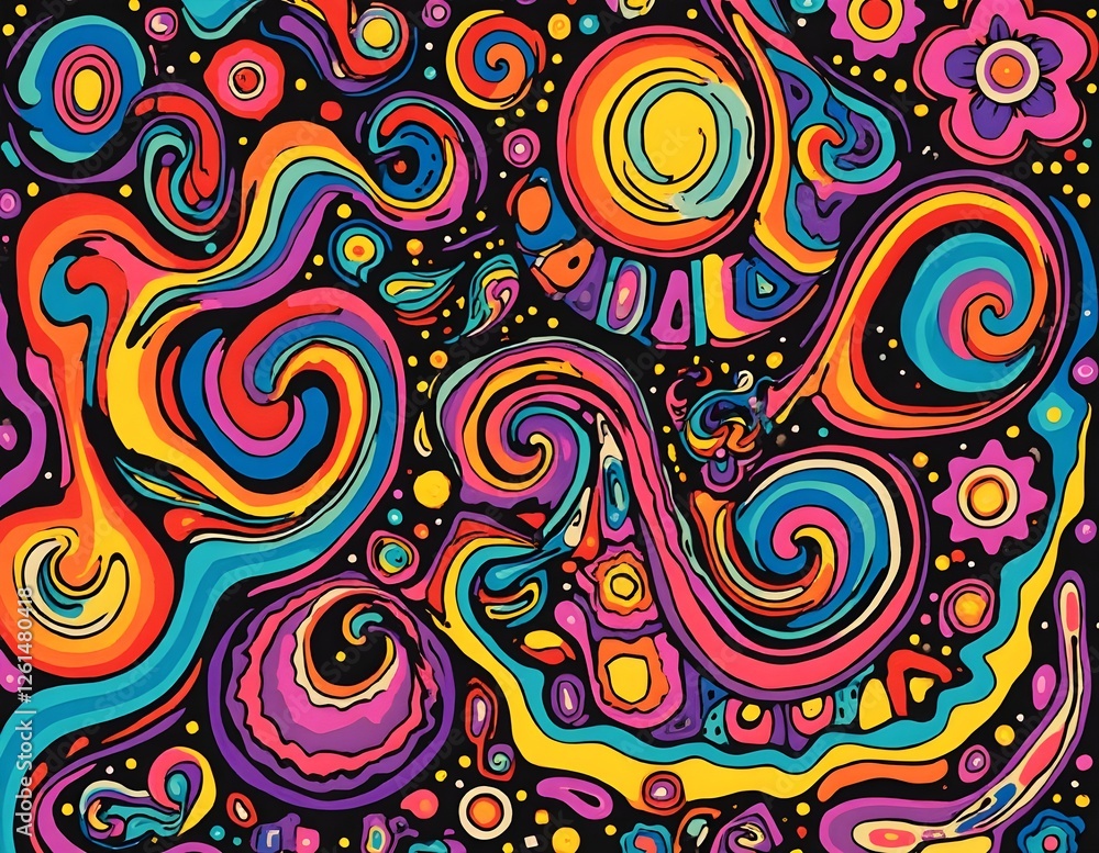 70s psychedelic design, swirling patterns, bold colors, abstract forms, groovy and colorful aesthetic. 70s psychedelic design, swirling patterns, bold colors, abstract forms, groovy and colorful aesthetic.